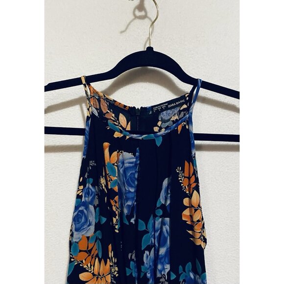 Zara Dress Womens Large Floral Halter Belted Mini Flowy Feminine Flirty Boho - Picture 3 of 5